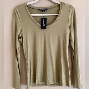 INC Brand Green Scoop-Neck Long Sleeve Blouse (SP) NWT